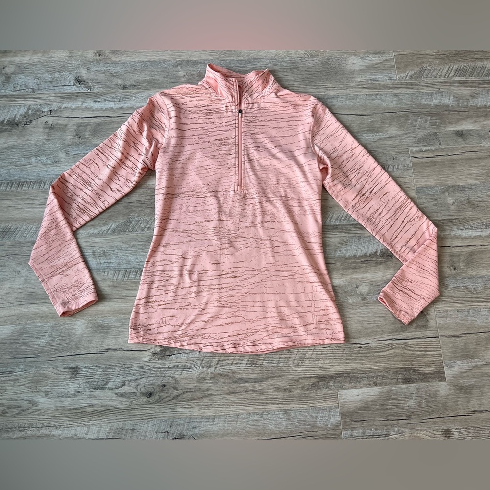 Nike Women's victory metallic crackle 1/4 Zip Pullover Long Sleeve Size Lg